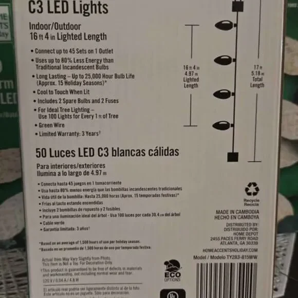 2 Boxes 50 C3 warm white Christmas lights. - Picture 4 of 4